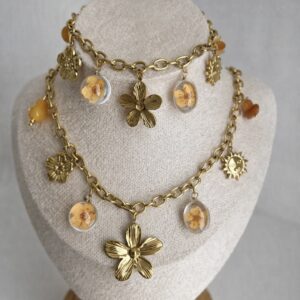 Colliers Charms Résine & Or
